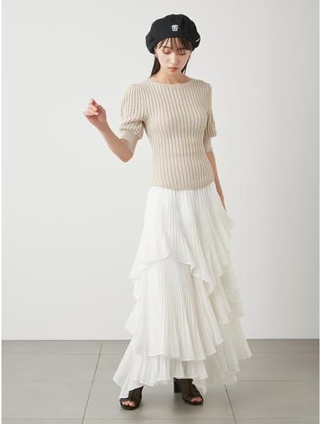 【送料込み】バックオープンリボンニット × RIBニットマキシスカート 美品 Amazon | [スナイデル] バックオープンリボンニットTOPS